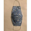 Face Mask triple Layer Handmade Washable Cloth Blue Bandana