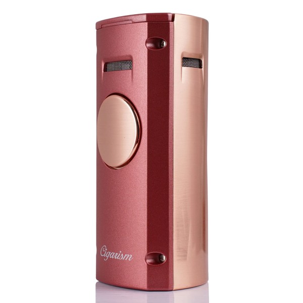 CIGARISM Desktop 4-Torch Flame Robot Style Cigar Lighter (Coral Red)