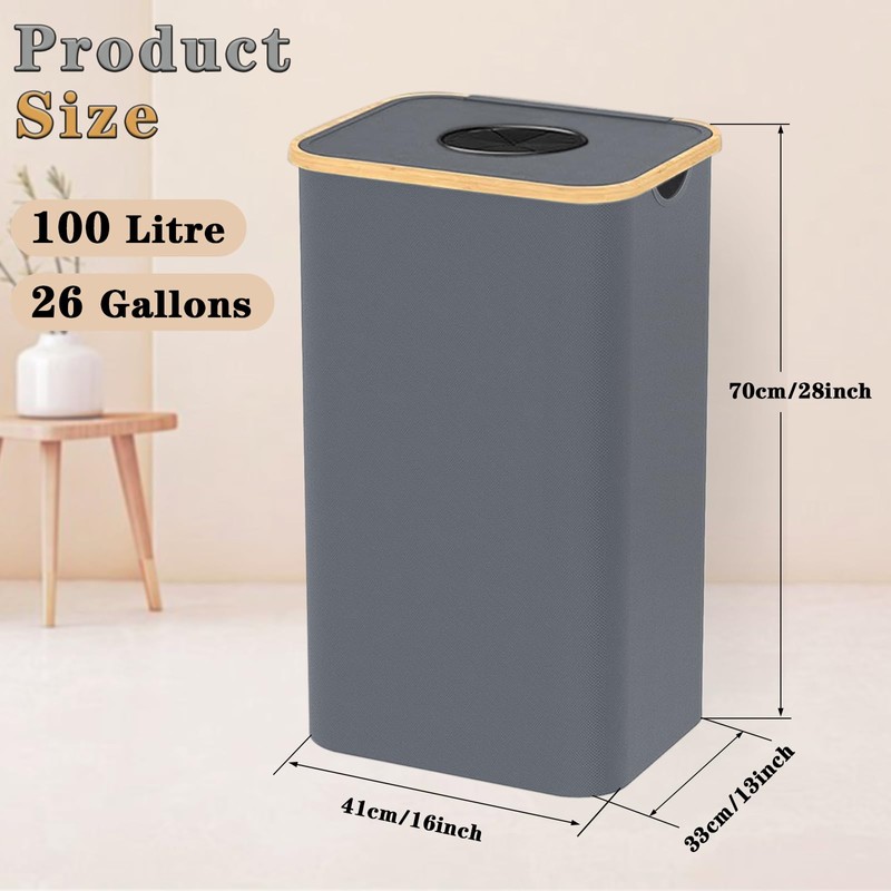 Hordolry Recycling Bin for Kitchen 26 Gallon, 100L Large Recycle