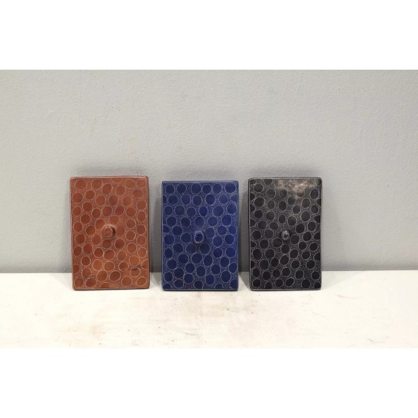 Unbranded Soapstone Rectangular Carved Design Hand Painted Box Kenya