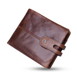 Raimi Hot Men's Bifold Wallet, Genuine Leather, Cowhide Leather, Coin Purse, Holds 16 Cards, Large Capacity, Popular, Made by First-class Wallet Artisans for Business Gift, dark brown