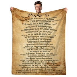 ONE TO PROMISE Psalm 91 Blanket, Christian Gifts for Men and Women, Religious Throw Blanket, Vintage Scripture Blanket, Bible Verse Blanket, Catholic Gifts, Religious Gifts for Men Women,50"x40"