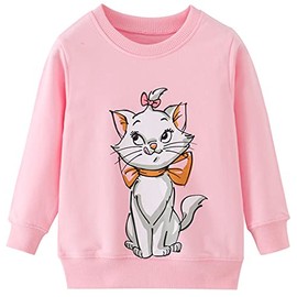 Toddler Baby Girls Cat Sweatshirts Casual Pullover Crewneck Winter Long Sleeve Tops Shirts Clothes 2t(75-Cat 90)