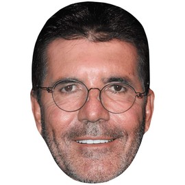 Simon Cowell (Glasses) Celebrity Mask, Flat Card Face, Fancy Dress Mask