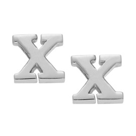 Silverly Women's 925 Sterling Silver 6 mm Small Letter Initial Name Alphabet Stud Earrings