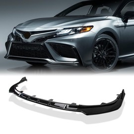 Rolling Gears Front Lip Spoiler Compatible with 2021-2024 Toyota Camry Sedan SE XSE Front Bumper Lip, Gloss Black Painted Sporty Type