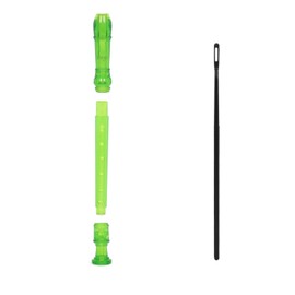 JUAREZ JRF100GR Claró Descant German Style 8 Holes Soprano Recorder Flute with Cleaning Rod Suitable for School Ensembles | Home Practice | Music Classes | Gift, Green with Cleaning Rod & Case