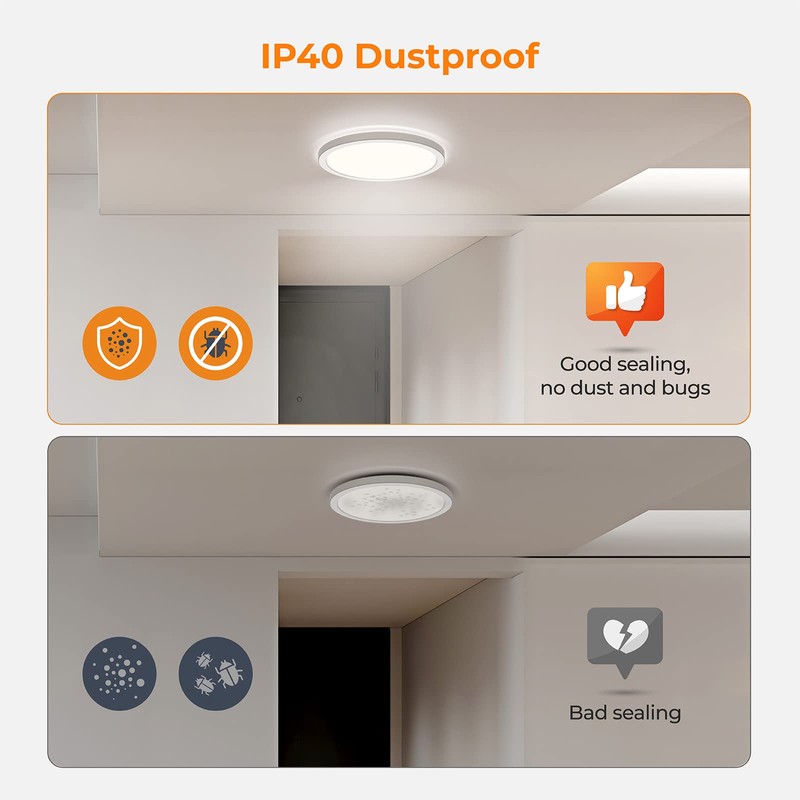 BLNAN LED Flush Mount Ceiling Light, 9 Inch 18W 3000K/4000K/5000K