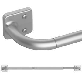 UIOSANRT Curtain Rods for Windows 66 to 120 inch, 5/8" Diameter Silver Ceiling Mount Warp Around Long Curtain Rod for Bedroom Living Room Blackout