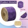 CABODYALS 2.5 Inch Purple Velvet Ribbon Wide Gold Edge Ribbon