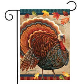Fall Turkey Garden Flag Thankskgiving Autumn Tom 12.5" x 18" Briarwood Lane