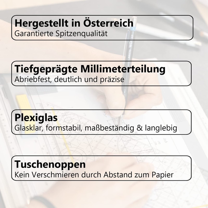 Aristo 1650/1"TZ-Dreieck" Set Square Plexiglass 225 mm Transparent