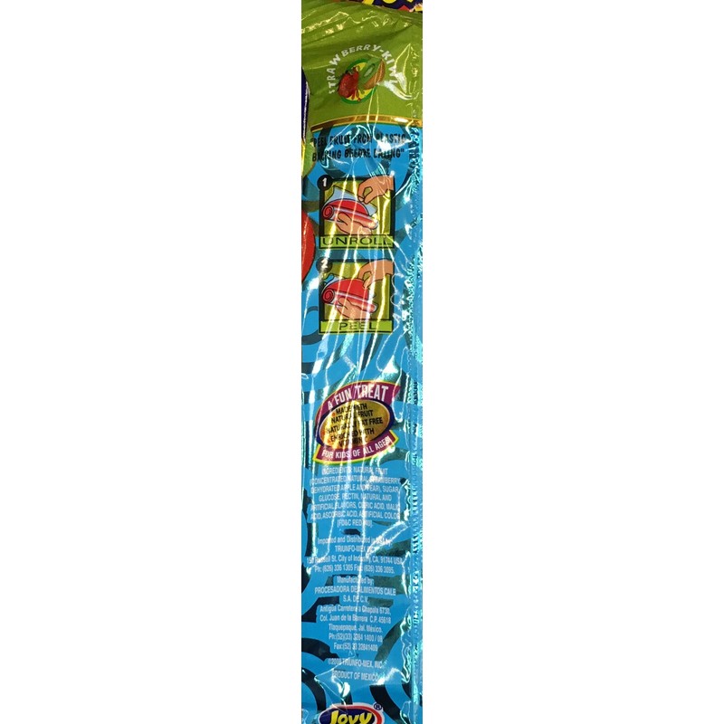 0.75oz Jovy Fruit Roll Snack, Strawberry Kiwi (4 Packets Per