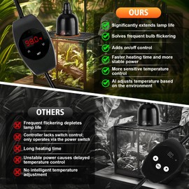 XFP Reptile Dimming Thermostat Heat Lamp Temperature Controller for Seed Germination, Reptiles and Brewing Breeding Incubation Greenhouse (Added Switch Control Function)