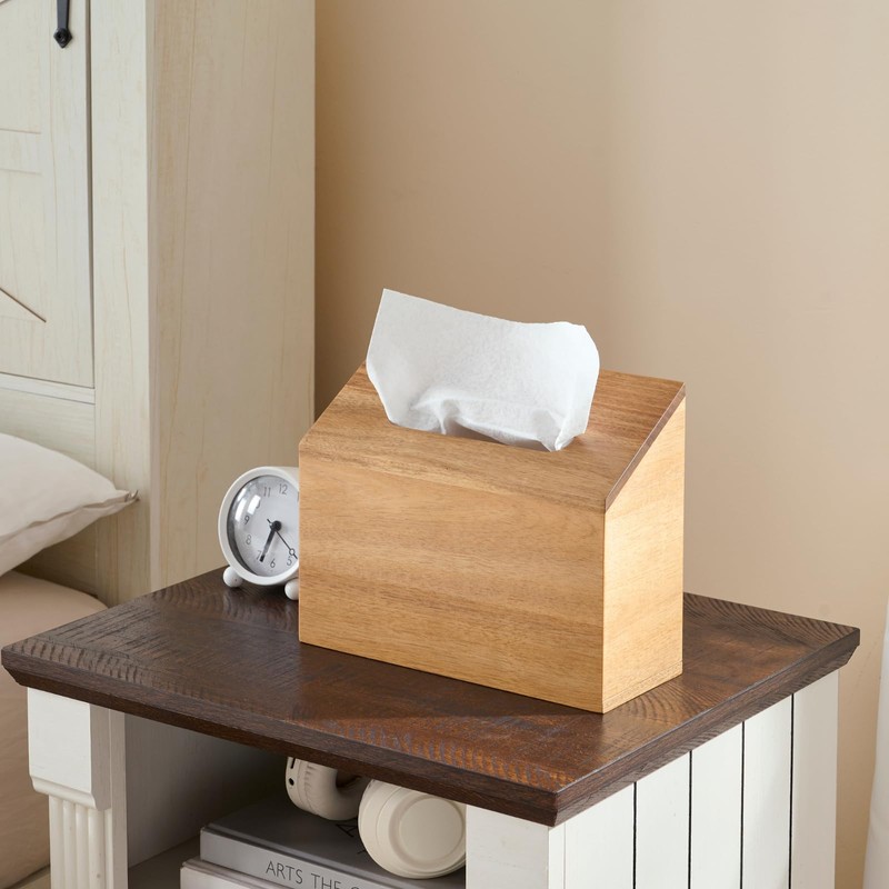 YANGQIHOME Acacia Hand Towel Box Cover Compatible with Kleenex Disposable