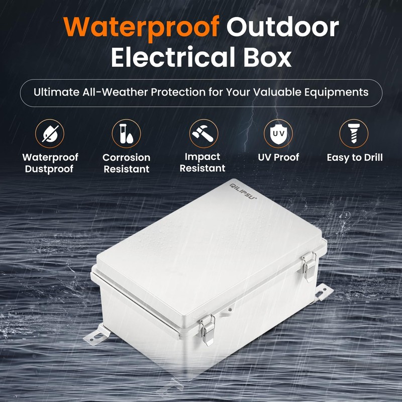 QILIPSU Waterproof Junction Box IP67 Outdoor Plastic Electrical Project Enclosure