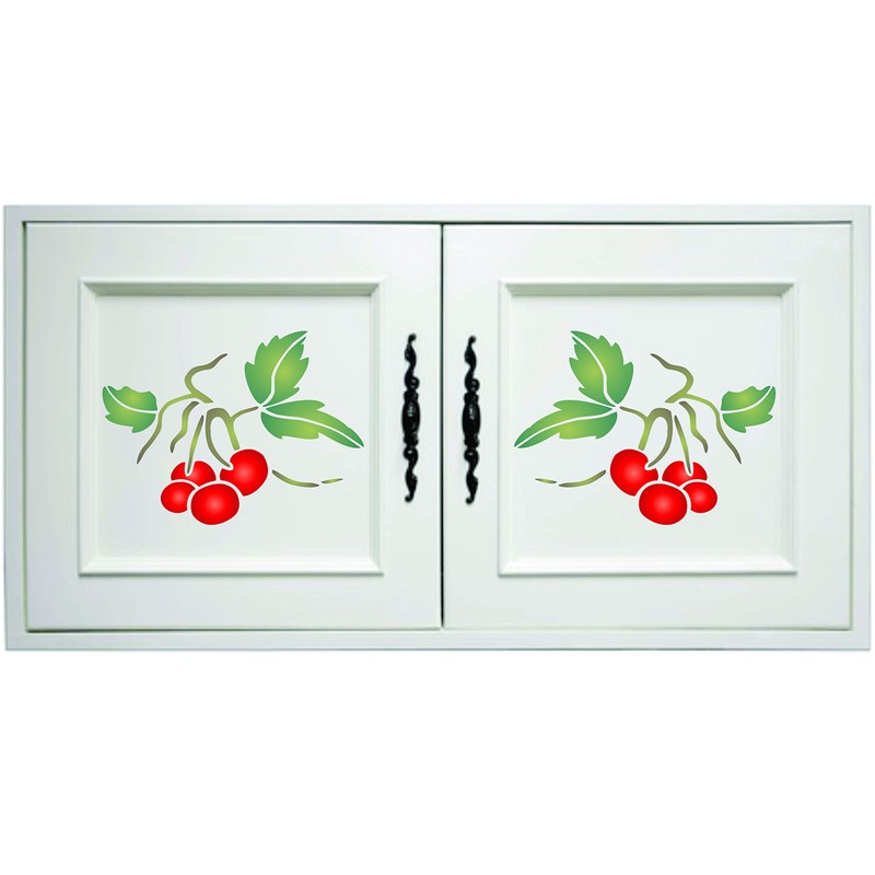 Fruit Stencil, 10 x 10 inch - Pear Grape Cherry