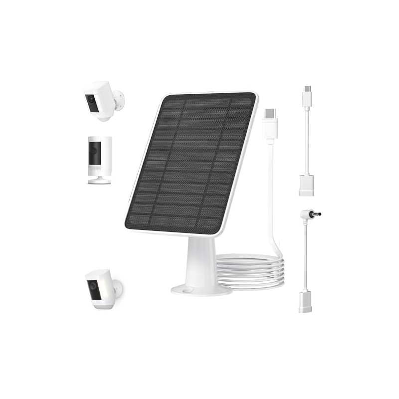 5W Solar Panel for Ring Camera, Solar Panel Charger Compatible