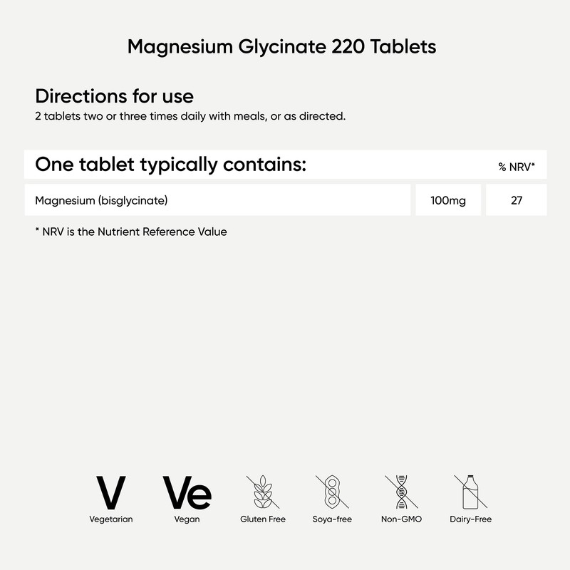 Nutri Advanced - Magnesium Glycinate 100mg High Strength Supplement -