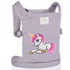 HappyVk-Baby Doll Carrier-Doll Carrier Front Back for Little Girls-Grey Unicorn