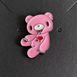 Kawaii Teddy Bear Lapel Pin Bloody Heart Brand NEW!