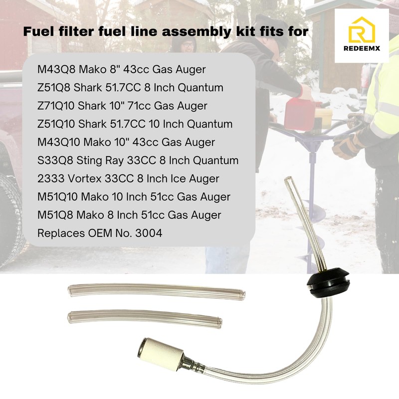 REDEEMX Compatible With 3004117 Fuel Hose Filter Kit Eskimo Engine