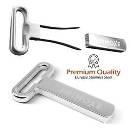 Primoxe Ah So Two Prong Wine Cork Remover with Bottle Opener - Professional Stainless Steel Puller - Extractor For Opening & Vintage Collecting - for Connoisseurs & Collectors to Uncork