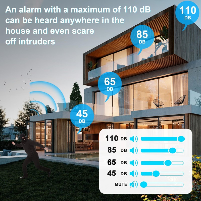 SanJie Door Chime, Door Open Contact Sensor Alarm with 500