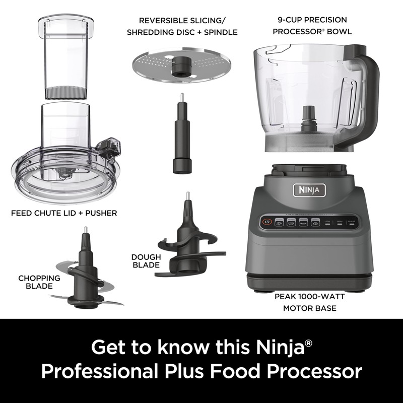Ninja Food Processor, Professional Plus, 1000 Peak Watts, 4 Functions
