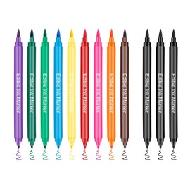 Edible Markers Food Coloring Pens Fine and Thick Tip Food Grade Gourmet Writers for Cookies DIY Fondant Cakes Baking Party Decorating Drawing Writing（12PCS)