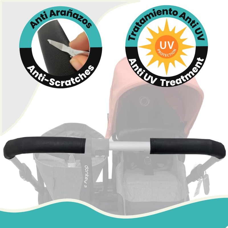 PROTEC TIF | Faux Leather Handlebar Covers Compatible with Bugaboo