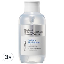 JM Solution Skin Boost Hyaluronic Acid Micellar Cleansing Water 1.5, 500ml, 3 pcs / 제이엠솔루션 스킨 부스트 히알루로닉애씨드 미셀라 클렌징 워터 1.5, 500ml, 3개