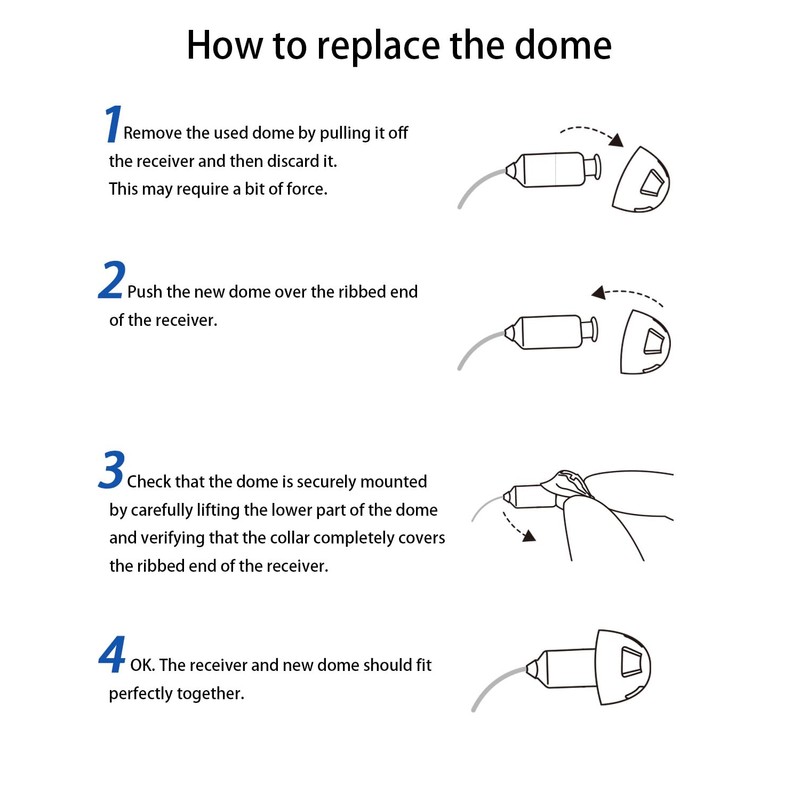 Resound Compatible Hearing Aid Domes Open Smokey Ear Tips Replacement