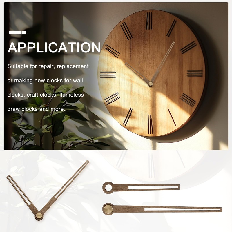 QUARKZMAN Set of 5 Wooden Clock Hands, Walnut Wood Clock