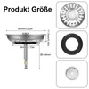Soiftra Universal Drain Plug, 82 mm Sink Height Adjustable Drain
