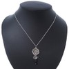Vintage Inspired Flower and Charms Pendant with Silver Tone Chain