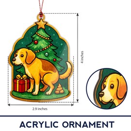 Funny Christmas Ornaments, Funny Gag Gifts, White Elephant Ornament, Raunchy, Hilarious, Unique Ornaments, Suncatcher Effect Stained Glass Window Hanging, Beaglegag Car Hanging