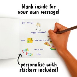 Husband Appreciation Card – 4-Stars Review Design – Humorous Greeting for Him, Fathers, Daddy, Spouse, Partner, Men -For Anniversary, Valentine’s Day, Birthdays , Fathers Day - Comes with Stickers