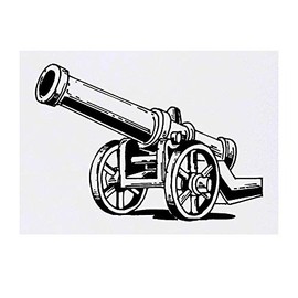 'Cannon' Temporary Tattoo - Water Resistant, Skin-Safe, Non-Toxic Transfer (TO00035972)
