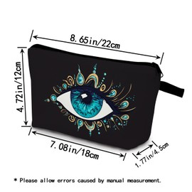 YULUENZE Eye Pattern Gift Evil Eye Makeup Bag Cute Small Organizer Bag with Zipper Evil Eye Print Cosmetic Bag Birthday Gifts for Women Friends Sisters
