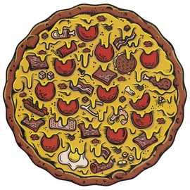 Stellar Factory Pizza Puzzles: Meat Lover's - A Challenging & Cooperative 550-piece Jigsaw Puzzle