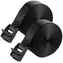AWELCRAFT (Reinforced Version) Load Tightening Belt, 440.3 lbs (200 kg), 2 x 4.2 ft (4 m), Lashing Belt, Width 1.0 inches (25 mm), Luggage Fastening Band, Fastening Belt, Prevents Loads Collapse,