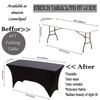 Spandex Tablecloth [6FT, Black] Tight, Fitted, Elastic Massage, Washable and