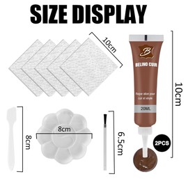 Leder Reparatur Set, Lederreparatur Creme, Leder Restaurator, Reparatur Set für Autositze, Sofas, Lederjacke, Schuhe, Gürtel Kratzer, Löcher Schwarz Gürtel Schuhe Kunstleder Kratzer Risse (braun)