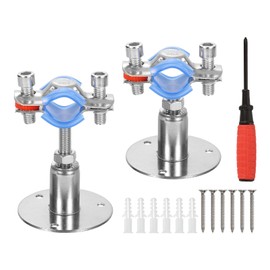 sourcing map 4Pcs Pipe Support, Stainless Steel Wall Mount Ceiling Mount Pipe Support Bracket, Adjustable Height 30-50mm for OD Pipe 19-22mm