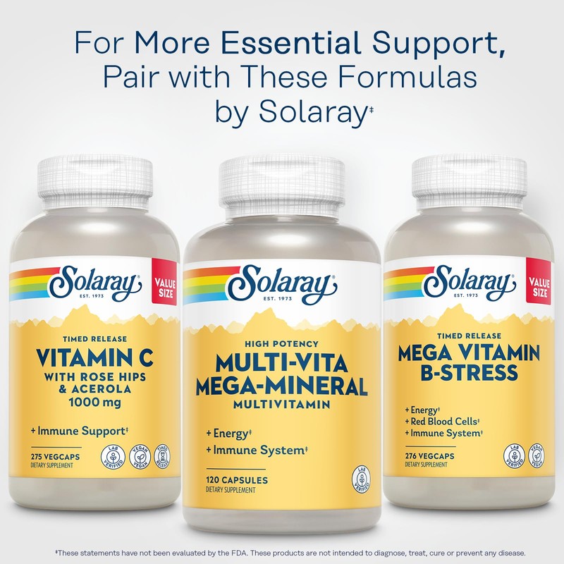 SOLARAY Multi-Vita Mega-Mineral Multivitamin for Women and Men with Vitamin