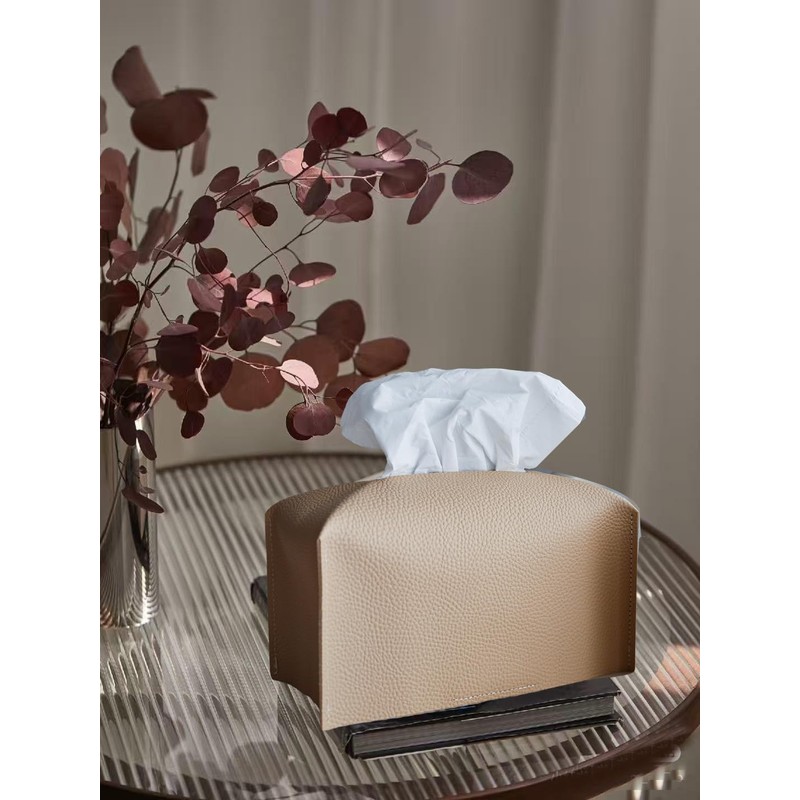 2pcs Tissue Box Cover, Modern PU Leather Rectangular Tissue Box