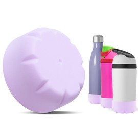 VIKIZUES Silicone Boot Compatible with Owala Kids Water Bottle 14/16 oz & S'well 17oz Water Bottle and More 12/17 oz Stainless Steel Water Bottles, Anti-Slip Bottom Protector Sleeve (Light Purple)
