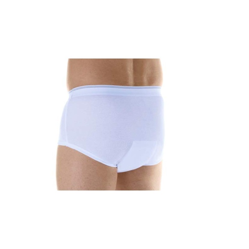 3-Pack Men's Maximum Absorbency Washable Reusable Bladder Control Briefs White