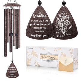 Gifts for Grandma, 32" Bronze Wind Chimes Grandma Gifts, Best Nana Ever Gift for Birthday Christmas for Grandmother Granny Grammy from Grandkids, Home Decor
